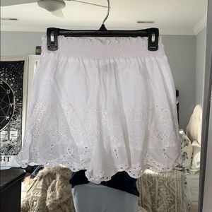 White Flowy Shorts